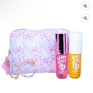 Pink Bow Cosmetics Bag Gift Set by Hi Peach Layne, NWT
